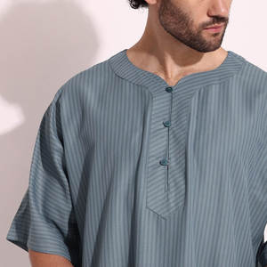 Thobe sur mesure pour homme 2025 – Manches longues, grande taille, vêtement islamique léger, séchage rapide, respirant, haute qualité - Product Image 6