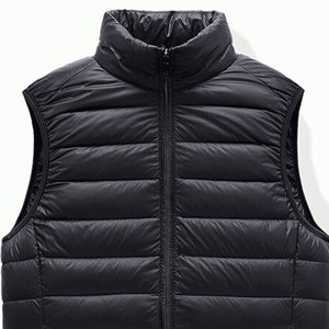 Gilet bouffant en laine d'extérieur décontracté pour hommes capuche amovible épais sans manches logo personnalisé gilet fermeture éclair lavé vêtements d'extérieur - Product Image 2