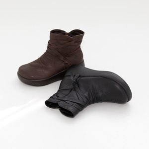 [JSHOE] Minimal Y2K inspirado Hecho a mano Cuero de cabra genuino Schen Forro polar Plataforma Botines Botas de mujer - Product Image 6