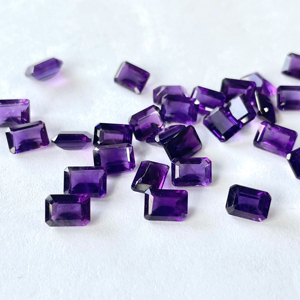 Améthyste violette naturelle coupe octogonale 8x10mm à facettes-améthyste en vrac de qualité supérieure - Product Image 1