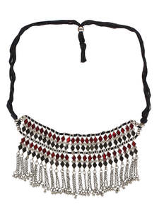 Thanh lịch oxidised bạc ngọc trai Choker Vòng cổ với khác biệt meenakari thiết kế giá tốt nhất bán buôn thời trang bộ đồ trang sức - Product Image 4