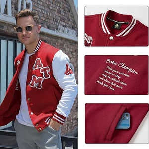 Chaqueta universitaria de lana personalizada OEM de alta calidad para hombre: ropa de abrigo elegante y cálida para todas las estaciones - Product Image 3