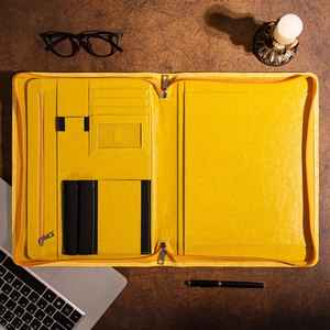 Wholesale Office Products Professional Canvas Bag-Style <b>Leather</b> <b>Folder</b> <b>Leather</b> Portfolio Handmade Portfolio LP-0122 - Product Image 4