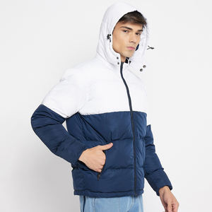 High Street Style Men's Winter Puffer Jacket Letter Pattern Hood Breathable Quick Dry Cotton Filled Customized Colors Wholesale - Product Image 3