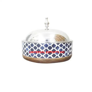 Belle qualité en bois Hotpot nouveauté fait à la main concepteur casserole classique élégant concepteur nouveau métal chauffe-plats - Product Image 1