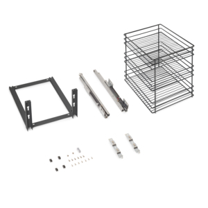 Emuca Titane 400 mm carrello estraibile in acciaio grigio antracite cassetti a chiusura morbida con modulo di fissaggio inferiore - Product Image 1