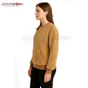 Long Sleeve Sherpa <b>Sweatshirt</b> For Women With Thick Lining And Casual Fit Women Pullover Sherpa <b>Fleece</b> <b>Sweatshirt</b> - Product Image 4