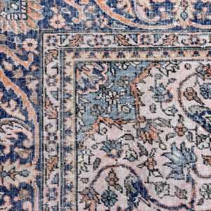 Tapis vintage, tapis de couloir 0,6x10,9 pieds, tapis à motifs floraux orange - Product Image 4