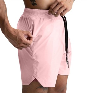 2025 nuevos Pantalones deportivos informales para hombre, pantalones cortos de Fitness de secado rápido tejidos de una sola capa, Color sólido, cómodos, quinto estilo americano para - Product Image 3