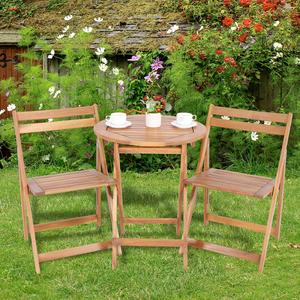 Table ronde en bois pour les salles à manger et les espaces de vie, offrant une structure stable et une apparence en bois naturel - Product Image 2