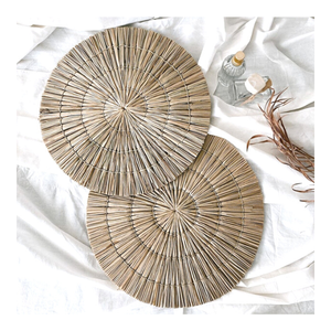 Napperons et tentures murales minimalistes en jonc de mer faits à la main sous-verres de décoration de salle à manger emballage en carton écologique - Product Image 1