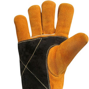 Guantes de soldadura por encargo precio bajo al por mayor guantes de trabajo de invierno con cuero Partido de vaca - Product Image 5