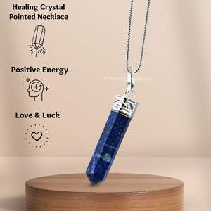 Collier pendentif Lapis Lazuli Crystal Pencil Point, collier en cristal Lapis Lazuli artisanal, collier fait main - Product Image 3