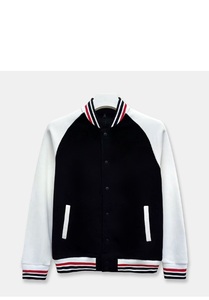 Veste de baseball OEM pour hommes Letterman Varsity Bomber pour hommes Patchs de broderie en chenille personnalisés sur et manches en cuir à capuche en tissu - Product Image 4