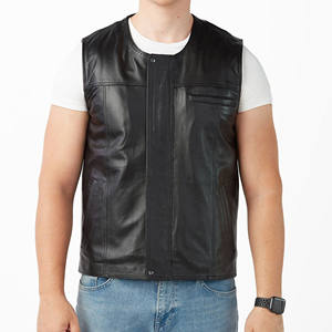 Gilet de moto d'hiver professionnel pour homme, design personnalisé, vente chaude 2026, style en cuir véritable, capuche en fourrure de mouton, noir - Product Image 1