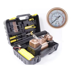 Mini bomba de aire de coche al por mayor 12V doble cilindro con caja de herramientas Inflador de neumáticos de coche compresor de aire de doble cilindro - Product Image 3