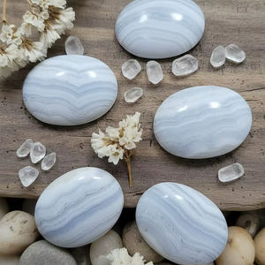 Cabujón de Ágata Corte Ovalado Azul Encaje, Piedra Preciosa Natural, Tamaños y Formas Variadas, Sueltas para Joyería, 20% de Descuento, Regalo - Product Image 2