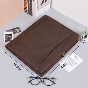 Zippered Padfolio Portfolio Binder,A4 <b>Leather</b> <b>Folder</b> Portfolio With Zipper Closure,A4 Zipper <b>Leather</b> File <b>Folder</b> LPF-0532 - Product Image 3