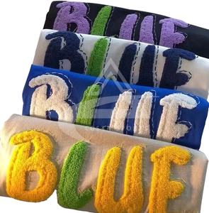 Chenille Embroidery Custom Crew Neck T <b>Shirt</b> for <b>Men's</b> Design Your Own Tee Fashion Streetwear Towel Embroidery <b>Mens</b> T <b>Shirts</b> - Product Image 1