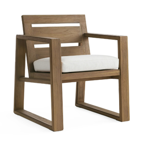 Chaise simple avec accoudoirs en bois de teck écologique pour l'extérieur et l'intérieur dans un style moderne - Product Image 3