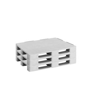 (3 piezas) - Palé Europeo 1200x800mm - Plástico Higiénico - Capacidad de Carga: 4000kg - Gris - Product Image 1
