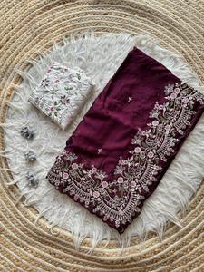 El último diseñador indio deslumbrante, el último Sari de seda Rangoli tradicional, exclusivo, fiesta de lujo, ropa de Boda nupcial para mujeres y niñas - Product Image 4