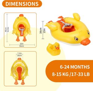 Bouée gonflable pour bébé, modèle sans manches, avec soutien abdominal doux, pour nourrissons et tout-petits, motif animal mignon, très populaire - Product Image 3