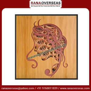 Panel de MDF montado en la pared de madera multicapa cortado con láser, arte de pared con patrón de cabeza femenina para decoración de oficina, hogar, Hotel - Product Image 3