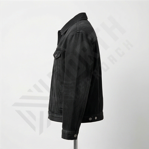 Chaqueta Vaquera de Mezclilla de Algodón Casual de Diseño Personalizado para Hombre, con Cierre de Botones, Decoración de Piel Sintética, Chaqueta Vaquera Acolchada y Cálida - Product Image 3