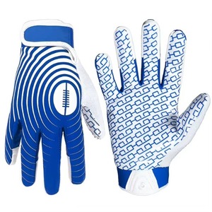 High Quality Custom Made American Football Receiver Gloves Hand Grips Full Finger Non Slip <b>Sticky</b> Best Selling Youth Adult - Product Image 1