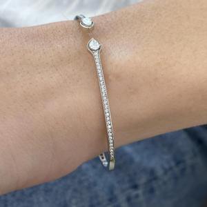 สร้อยข้อมือเพชรสีขาวชุบทอง925สเตอร์ลิงสีเงินสเตอร์ลิงสำหรับผู้หญิงได้รับการรับรองจากร้าน IGI สไตล์โมเดิร์น - Product Image 5