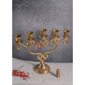 Dernier modèle de candélabre en métal doré antique à 5 bras Décoration de table unique pour la maison Pot à bougie de qualité supérieure au prix de gros - Product Image 5