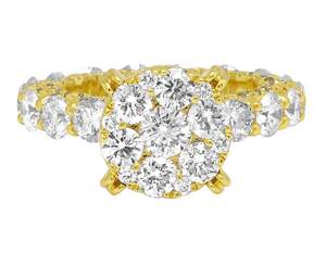 แหวนหมั้นเพชรโมอิสสีเงินสเตอร์ลิงชุบทองสีเหลือง S925สำหรับผู้หญิง - Product Image 2