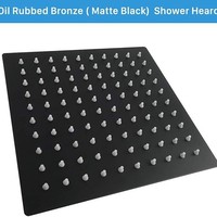 Cabezal de Ducha Cuadrado de 8 Pulgadas, Moderno y Minimalista, de Acero Inoxidable SUS304 Negro, Montado en el Techo, con Efecto Lluvia, para Villas de Lujo