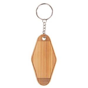 Numéro de chambre de motel personnalisé en bois bambou eco promotionnel porte-clés pour hôtel - Product Image 4