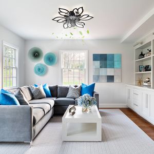 Lampu Kipas Angin LED Akrilik <span class=keywords><strong>3</strong></span> Warna Dimmer dengan Pengatur Waktu, 6 Kecepatan Angin, Remote, untuk Kamar Tidur dan Ruang Tamu (Laris Terjual) - Product Image 6