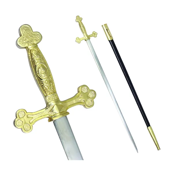 मेसोनिक तलवार नई मेसोनिक औपचारिक तलवार चौकोर कम्पास सोने की टिका मेसोनिक तलवार पीतल की टिका गार्ड से सजाया गया