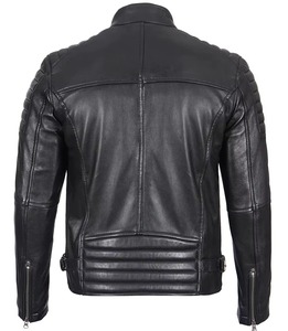 Blouson aviateur en cuir PU style peau de mouton pour hommes nouveau style d'hiver veste de moto automne à la mode toile tissu lettre motif - Product Image 4