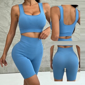 Drop Shoulder 2 Piece Set Joggers Pants Sweatshirt With Sweatpants Blank Hoodies oversized New Yoga Women Bra Underwear - Product Image 4