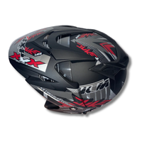 Casque de moto ouvert de haute qualité JP7 Juke rouge mat en ABS |   Double visière BXP légère certifiée SNI pour adultes