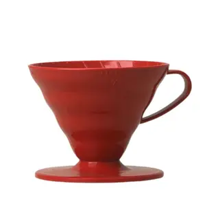 Hario可重复使用的咖啡滴头V60 01/02红色塑料倒在过滤咖啡批发