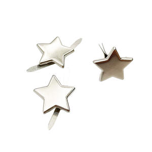 50 pièces 12mm argent étoile métal décoratif renversé papier broche attache - Product Image 1