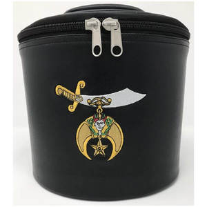 Custom Embroidered Shriners Fez Case Durable Leatherette Carrying Case with Zipper Closure - Product Image 4