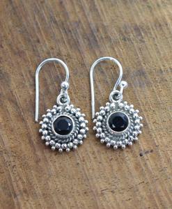 Boho Style classique boucles d'oreilles bijoux pour femmes bijoux en argent 925 argent Sterling noir Onyx pierres précieuses boucles d'oreilles faites à la main cadeau - Product Image 4
