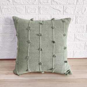 Sage <b>Green</b> Hand Woven Cushion 100% Cotton Cushion <b>Cover</b> Heavy Base Pillow & Cushion Cases for Home or Hotel Use - Product Image 1