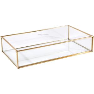 Fabricante indio de joyero de latón y vidrio, caja de almacenamiento de exhibición hecha a mano, anillo, pendiente, collar, joyero - Product Image 2