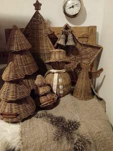 Ornements rotin artisanal pour décor de Noël Designs de fête faits à la main Ornements de Noël écologiques 2025 - Product Image 6