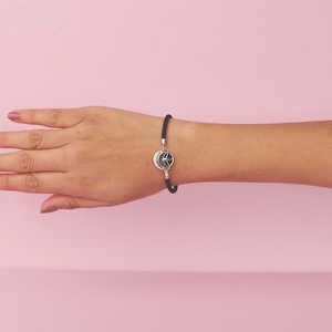 Bracelets élégants en forme de croissant d'argent noir - Product Image 5