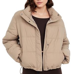 Blousons d'hiver chauds en toile matelassée pour femmes, coupe courte, style bomber, faible MOQ - Product Image 1