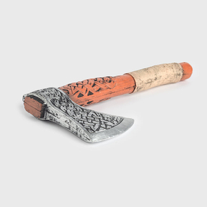 PU güvenli cadılar bayramı Cosplay çift taraflı balta çocuklar Viking oyuncak tamamen kazınmış tarzı ile endüstriyel sınıf köpük LARP silah Prop - Product Image 5